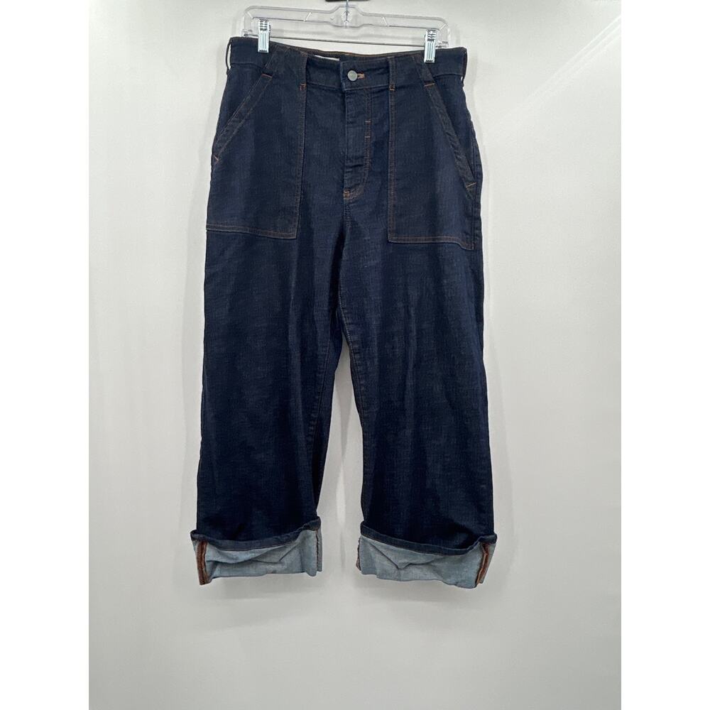 Pilcro Kayden Barrel Carpenter Dark Wash High Rise Jeans Size 30 Utility - Picture 2 of 9